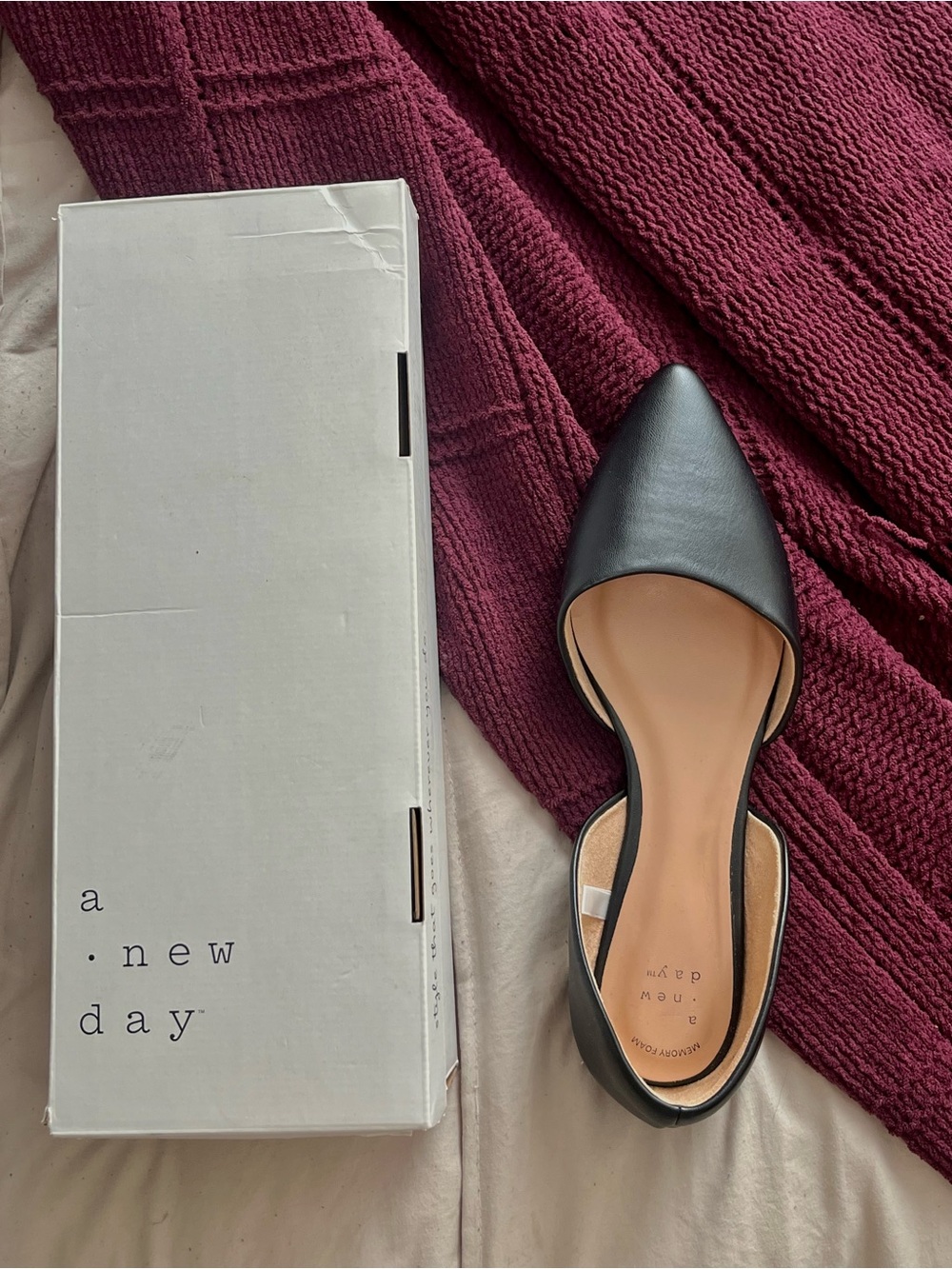 A New Day Black Pointed D'Orsay Flat - Sleek Everyday Ballet
